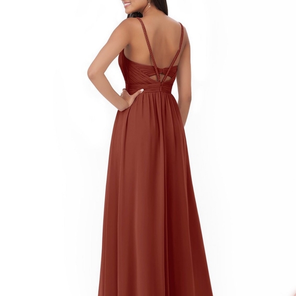 Azazie terra cotta long formal dress - Picture 13 of 13
